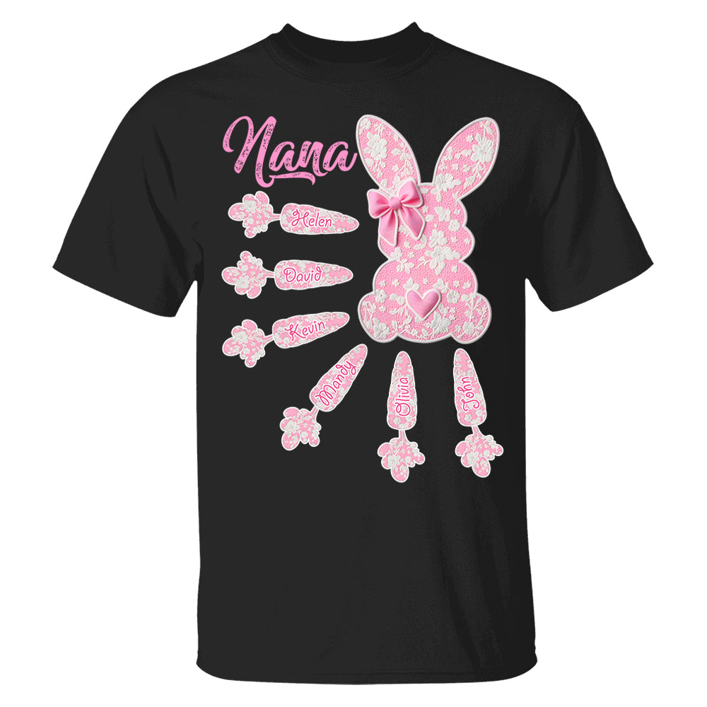 Grandma Easter Bunny Shirt - Personalized Shirt For Nana Mimi Gigi - Custom Carrots Kids NA04 Hn01