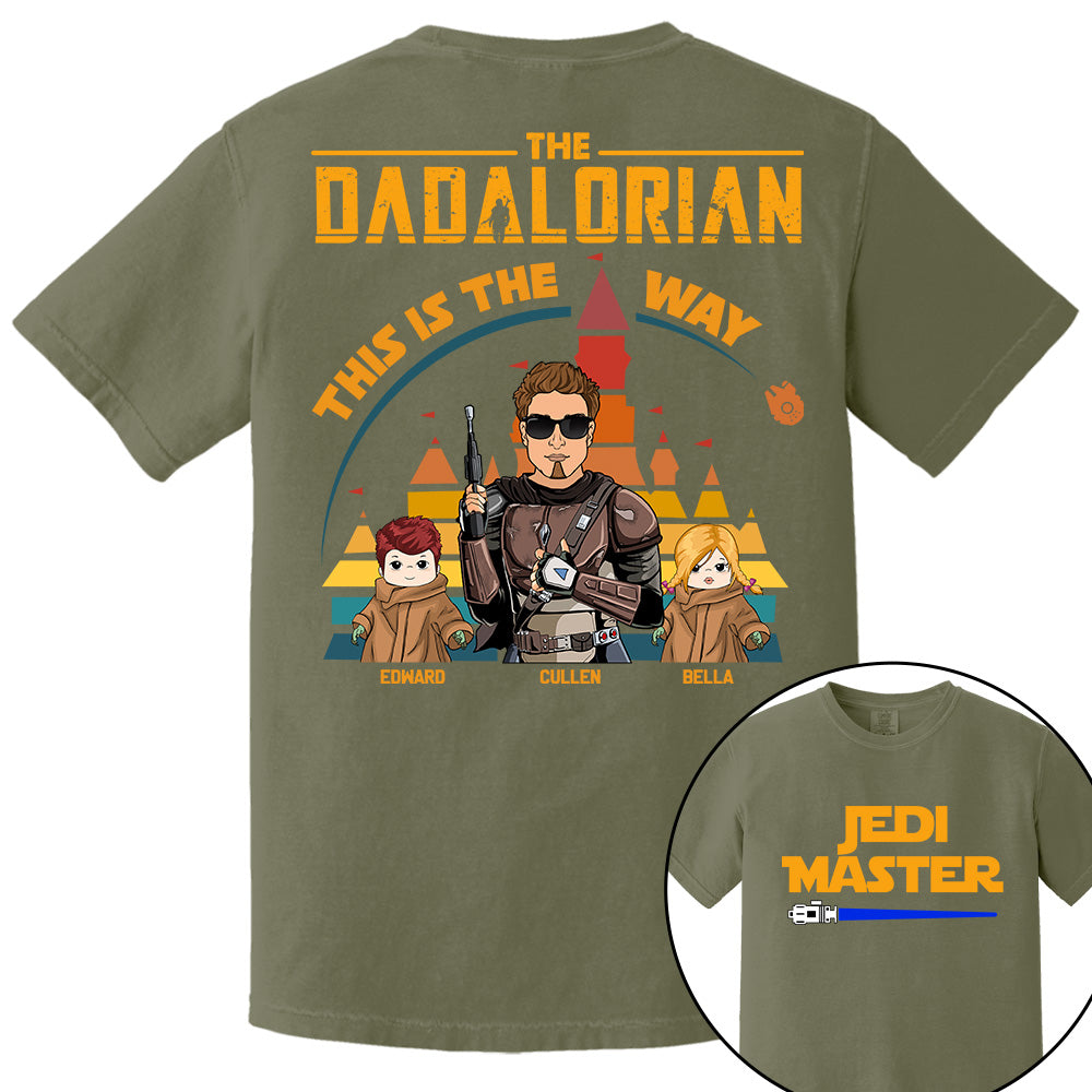 Jedi Master - The Dadalorian This Is The Way - Personalized Back Print Shirt For Dad Tu20
