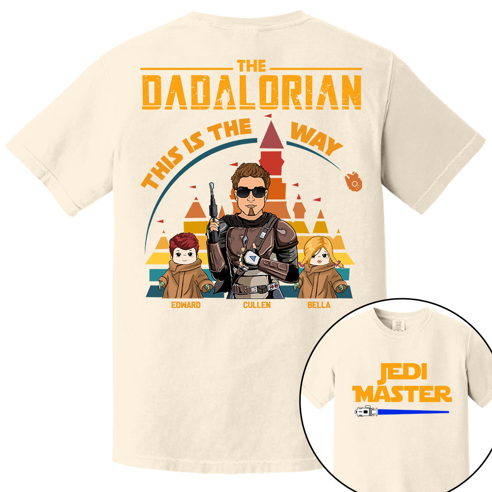 Jedi Master - The Dadalorian This Is The Way - Personalized Back Print Shirt For Dad Tu20