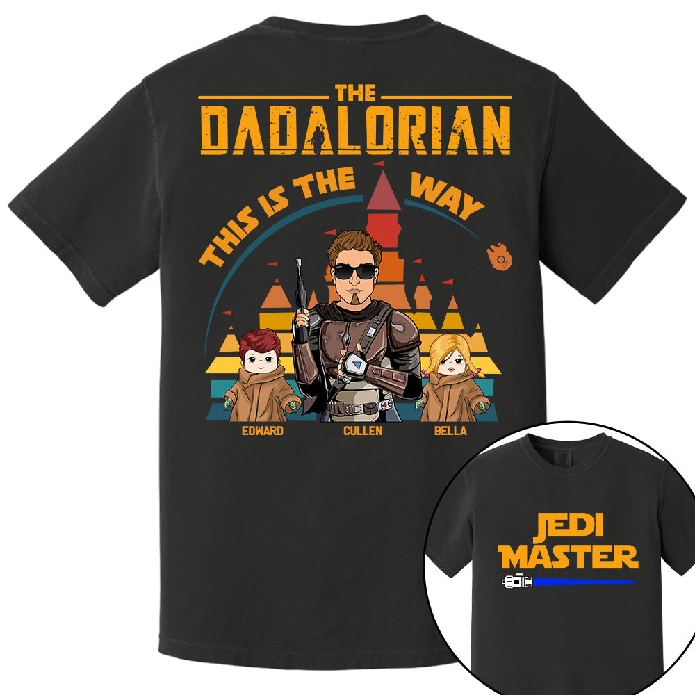 Jedi Master - The Dadalorian This Is The Way - Personalized Back Print Shirt For Dad Tu20