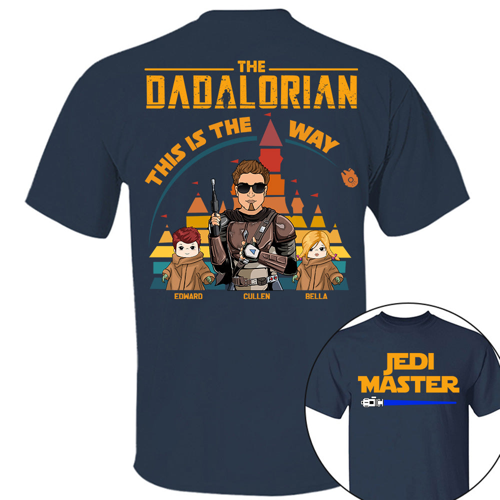 Jedi Master - The Dadalorian This Is The Way - Personalized Back Print Shirt For Dad Tu20