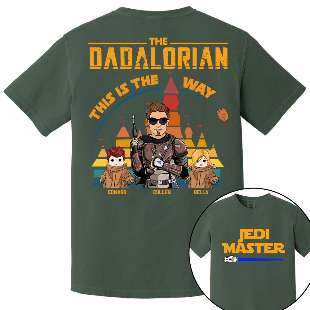Jedi Master - The Dadalorian This Is The Way - Personalized Back Print Shirt For Dad Tu20