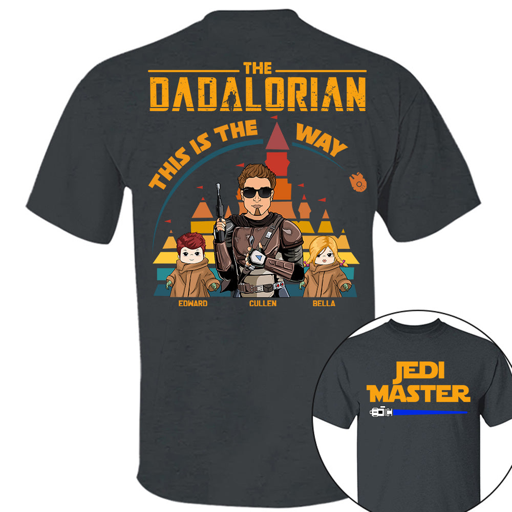 Jedi Master - The Dadalorian This Is The Way - Personalized Back Print Shirt For Dad Tu20