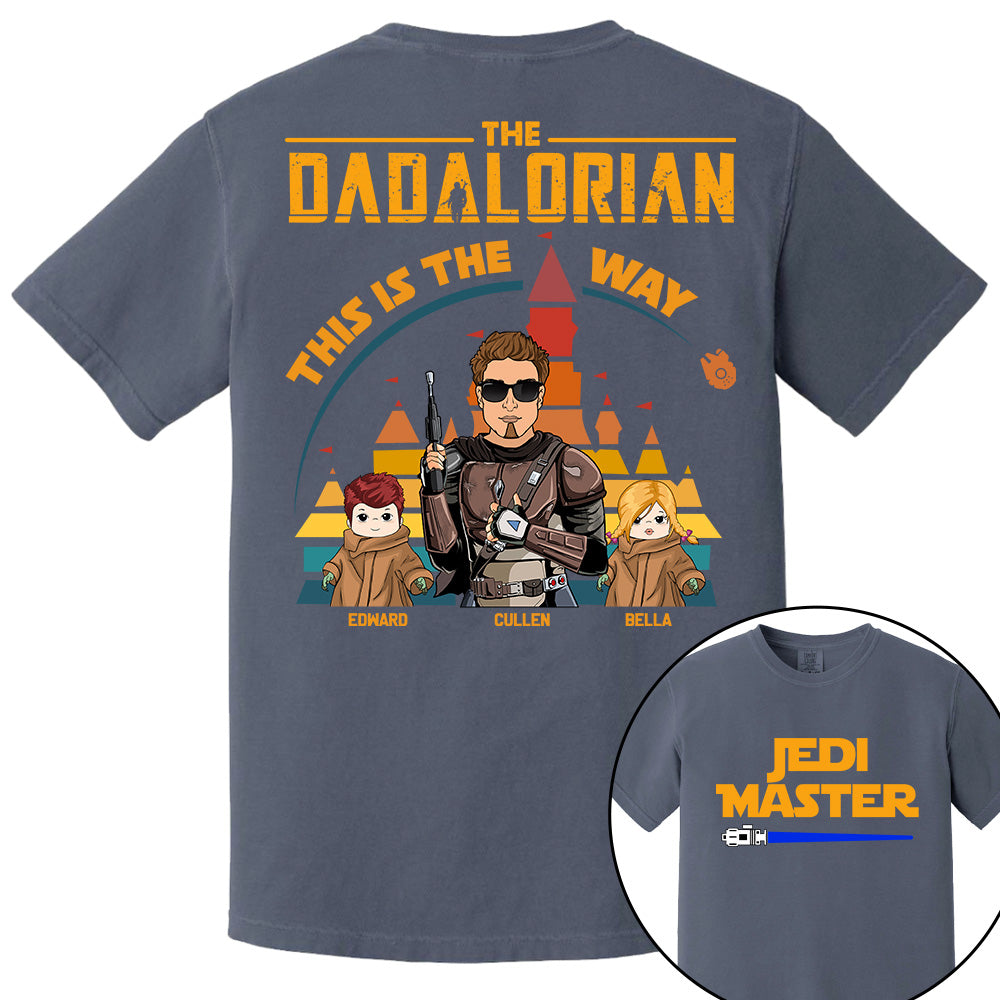 Jedi Master - The Dadalorian This Is The Way - Personalized Back Print Shirt For Dad Tu20