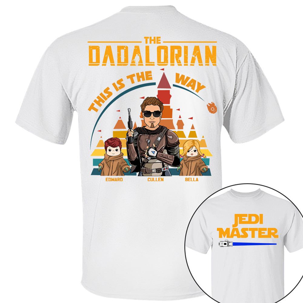 Jedi Master - The Dadalorian This Is The Way - Personalized Back Print Shirt For Dad Tu20