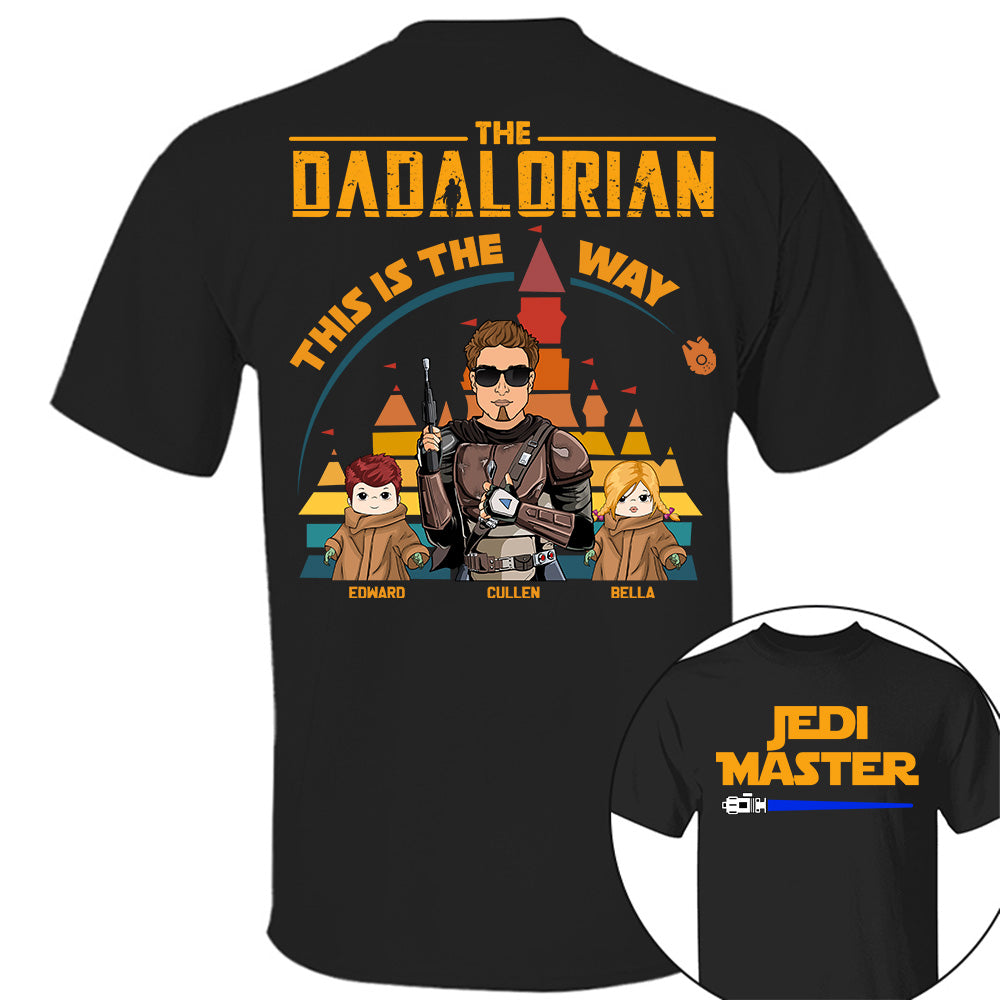 Jedi Master - The Dadalorian This Is The Way - Personalized Back Print Shirt For Dad Tu20