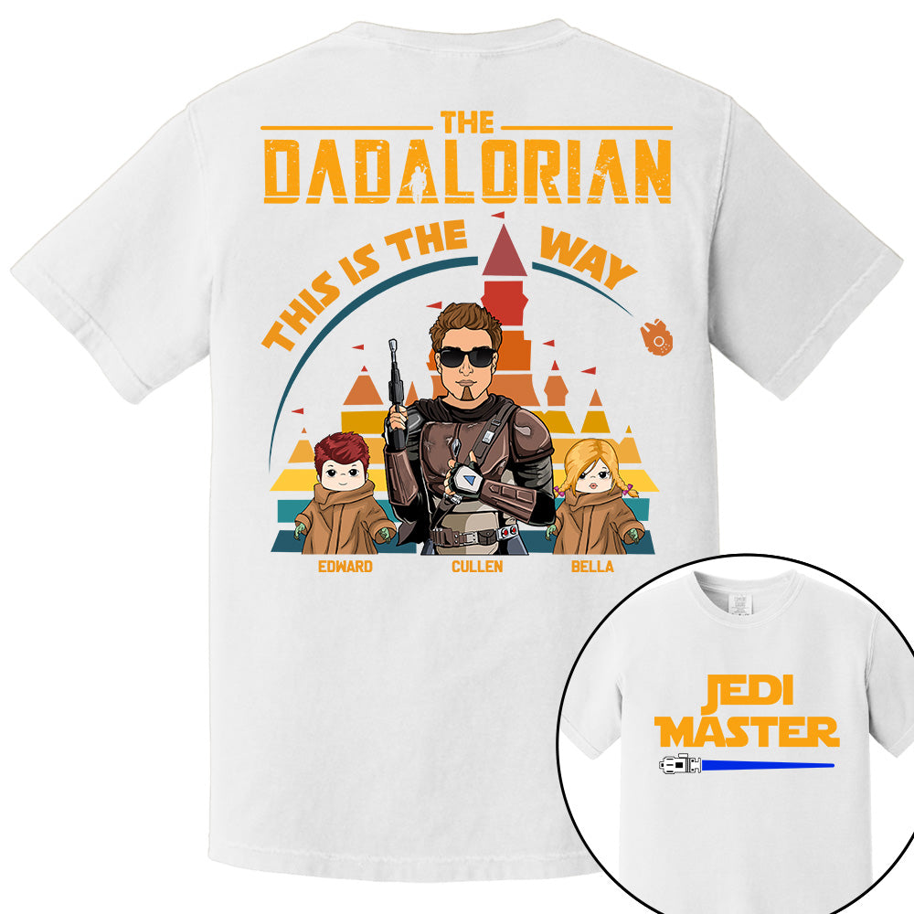 Jedi Master - The Dadalorian This Is The Way - Personalized Back Print Shirt For Dad Tu20