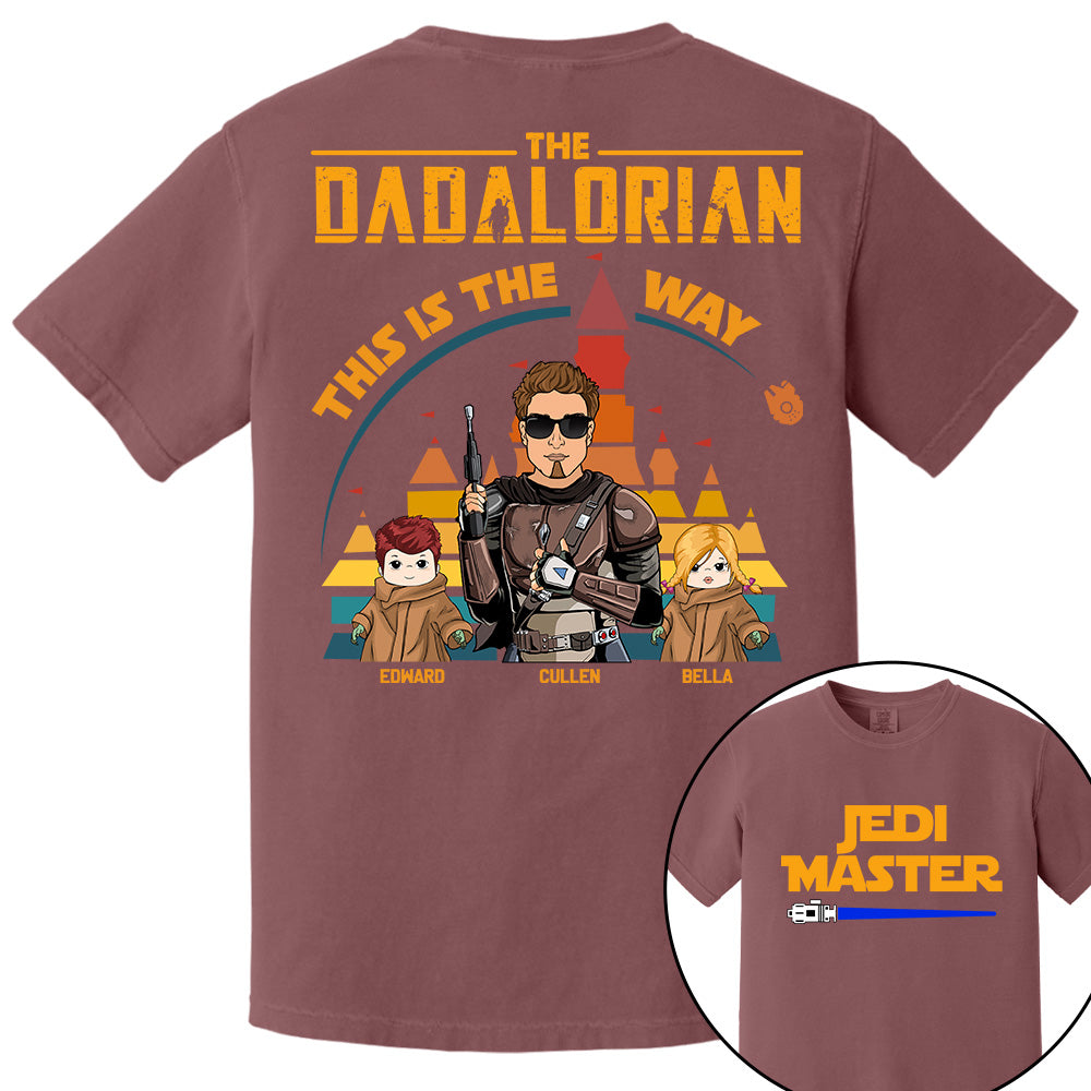 Jedi Master - The Dadalorian This Is The Way - Personalized Back Print Shirt For Dad Tu20