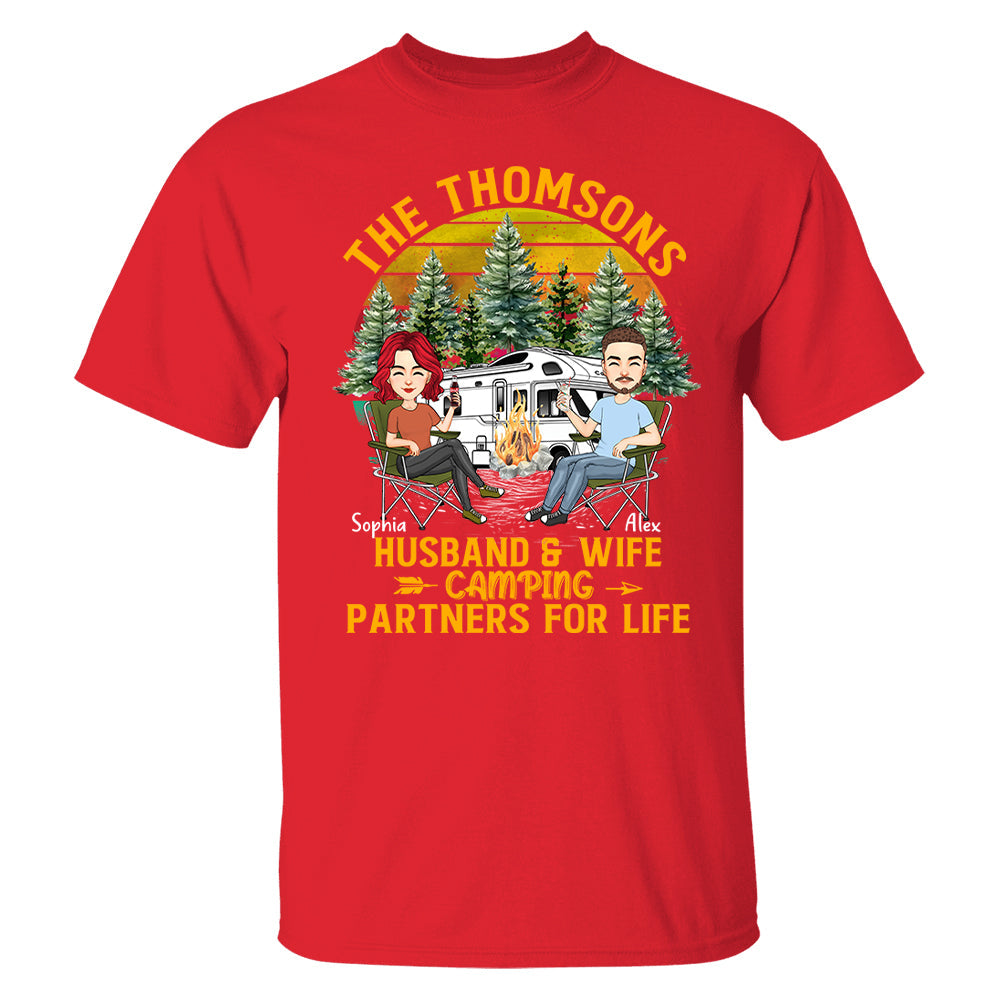 Husband & Wife Camping -  Anniversary, Vacation, Funny Gift For Campers - Personalized Custom Shirt Couples Na04 Tu20