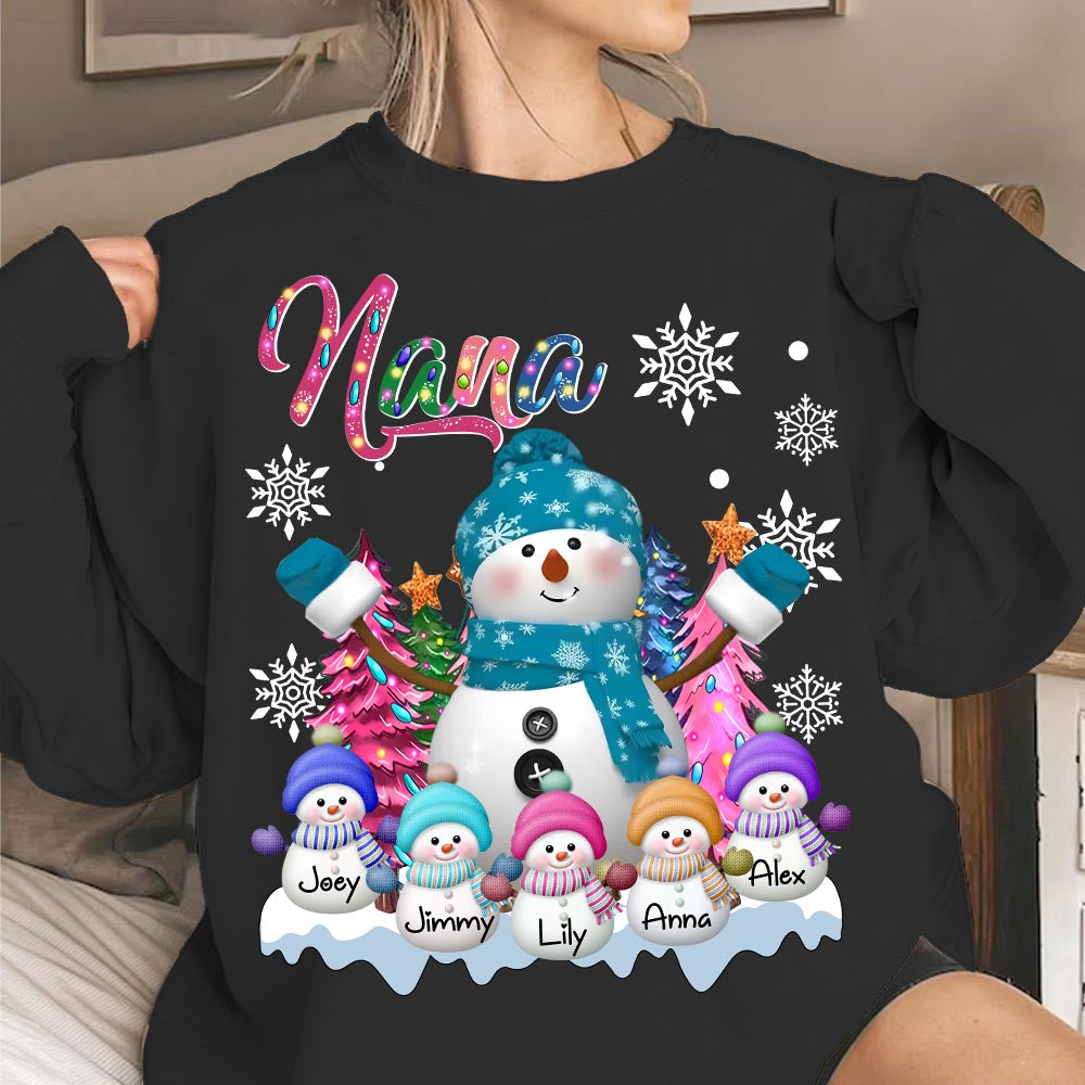 Grandma Snowman & Kid Christmas Tree Personalized Shirt Vr2 Nh00