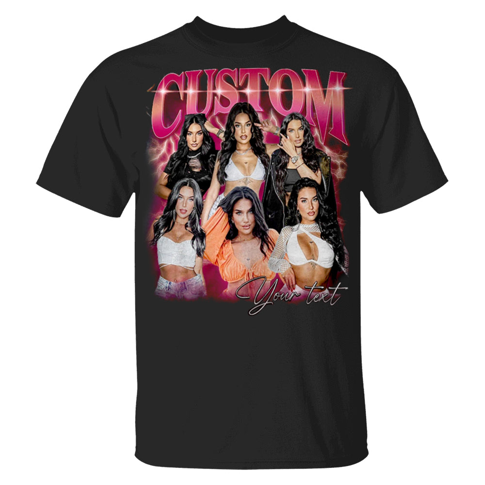 Custom Vintage Bootleg Rap Photo Tee Personalized Unisex T-shirt Gift for Girlfriend & Boyfriend