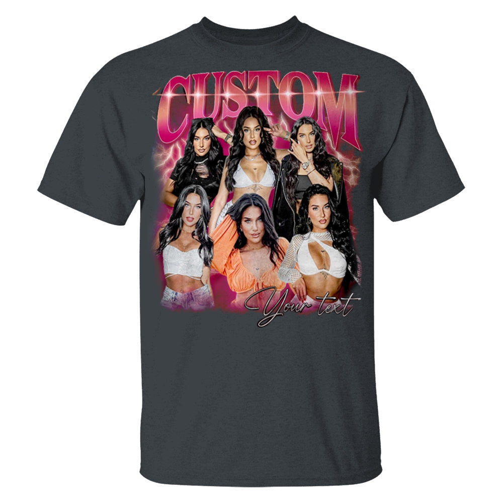 Custom Vintage Bootleg Rap Photo Tee Personalized Unisex T-shirt Gift for Girlfriend & Boyfriend