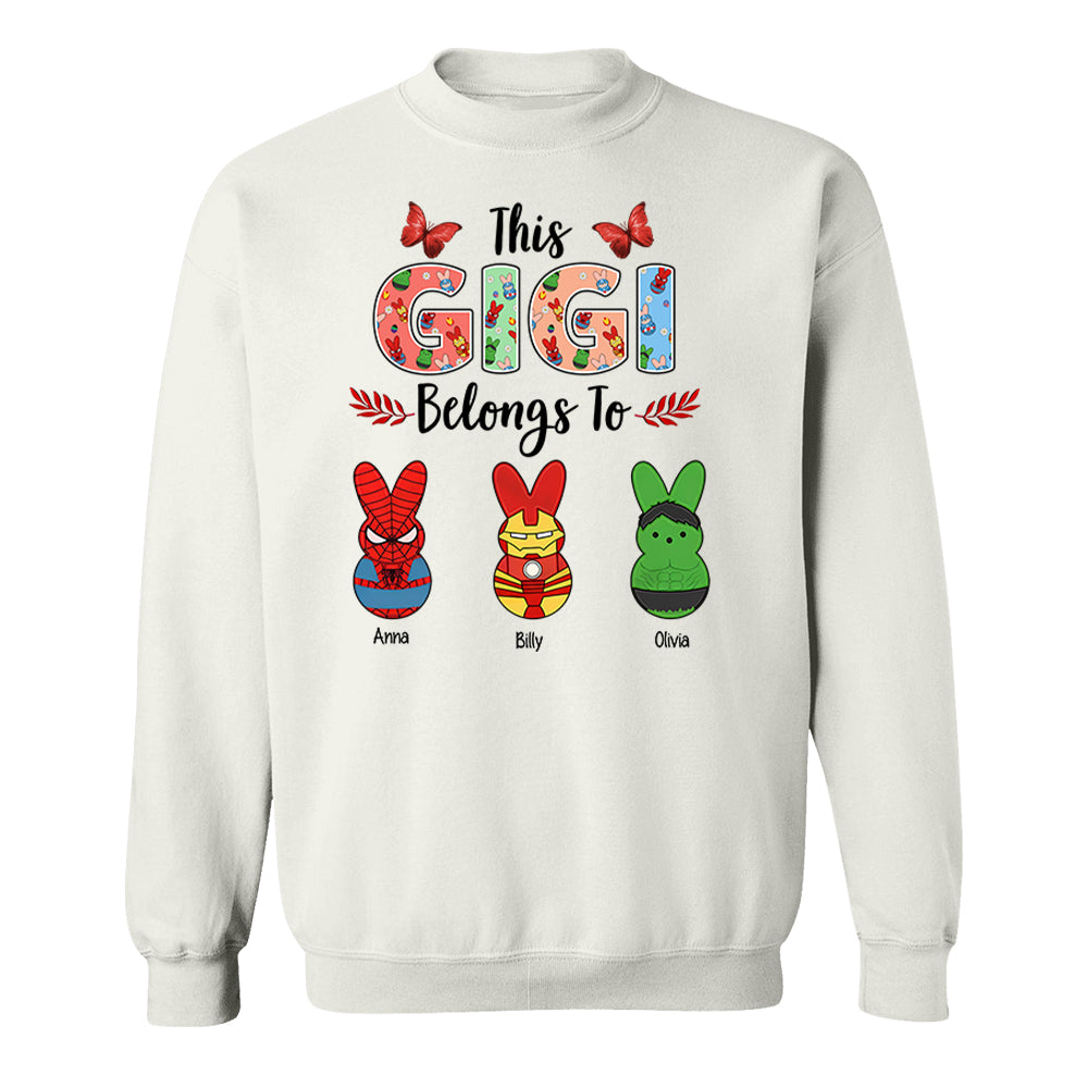 This NANA Belongs To - Cute Colorful Easter Shirt - Personalized Nickname Nana Gigi Mimi - Custom Kid Names NA04 Li29