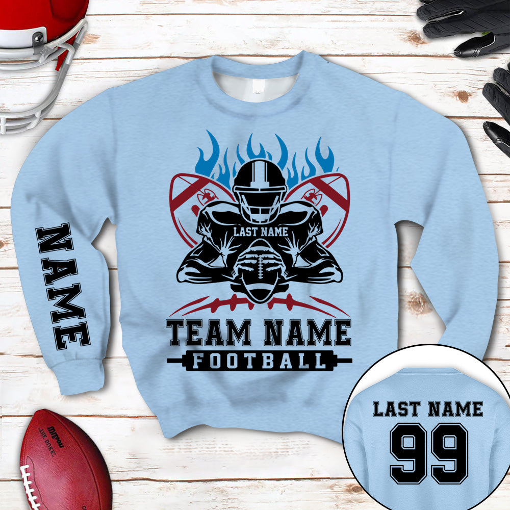 Personalized Shirt American Football Player All Over Print Shirt For Football Team, Football Family Game Day Shirt H2511
