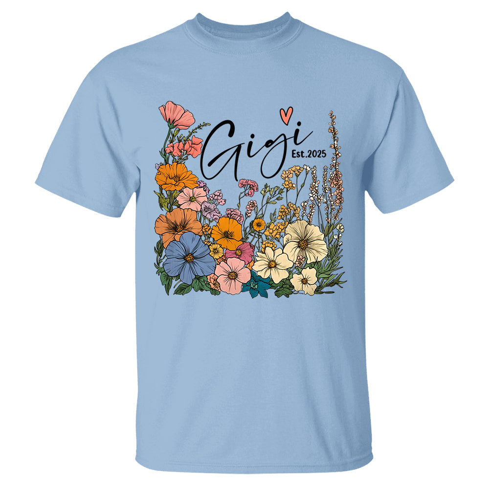 Gigi Vintage Floral Shirt - Custom Grandma With Grandkids, Gift for Mother's Day NA04 Tm01