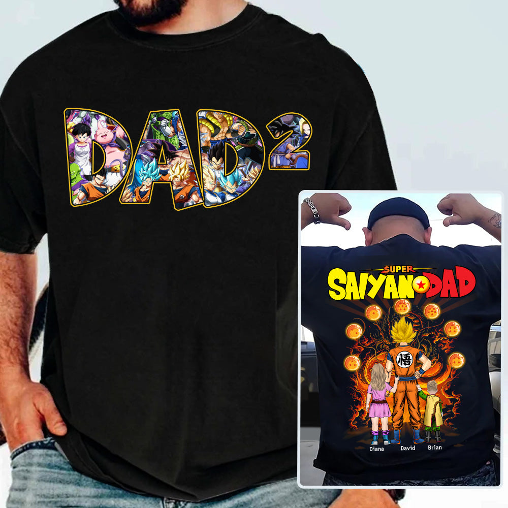 Personalized Super Saiyan Dad Shirt, Father's Day Shirt Tu24