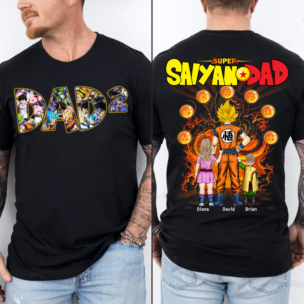 Personalized Super Saiyan Dad Shirt, Father's Day Shirt Tu24