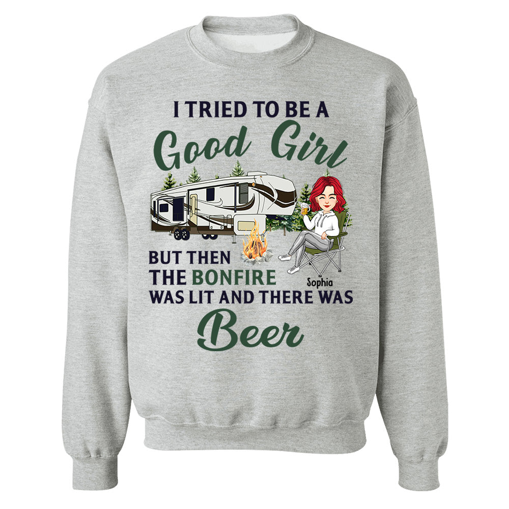 I Tried To Be A Good Girl - Camping For Life - Custom Shirt For Traveling Lovers NA04 Tm01
