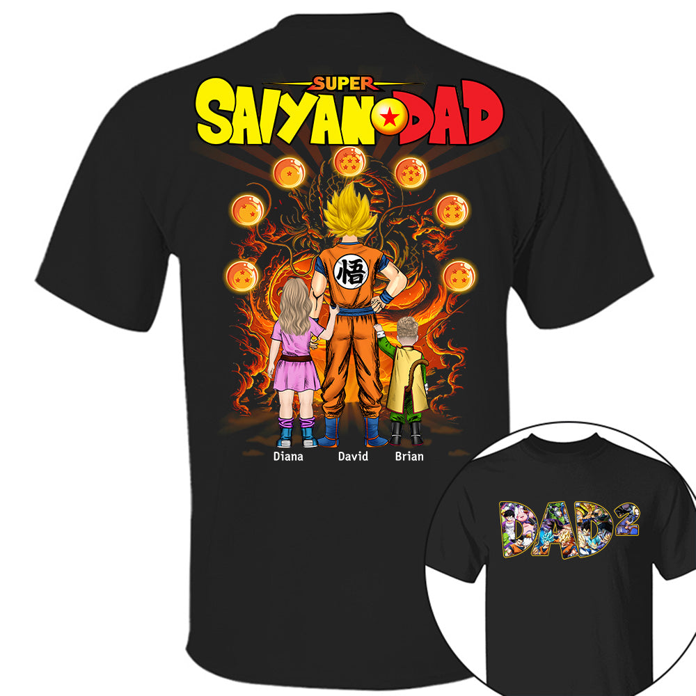 Personalized Super Saiyan Dad Shirt, Father's Day Shirt Tu24