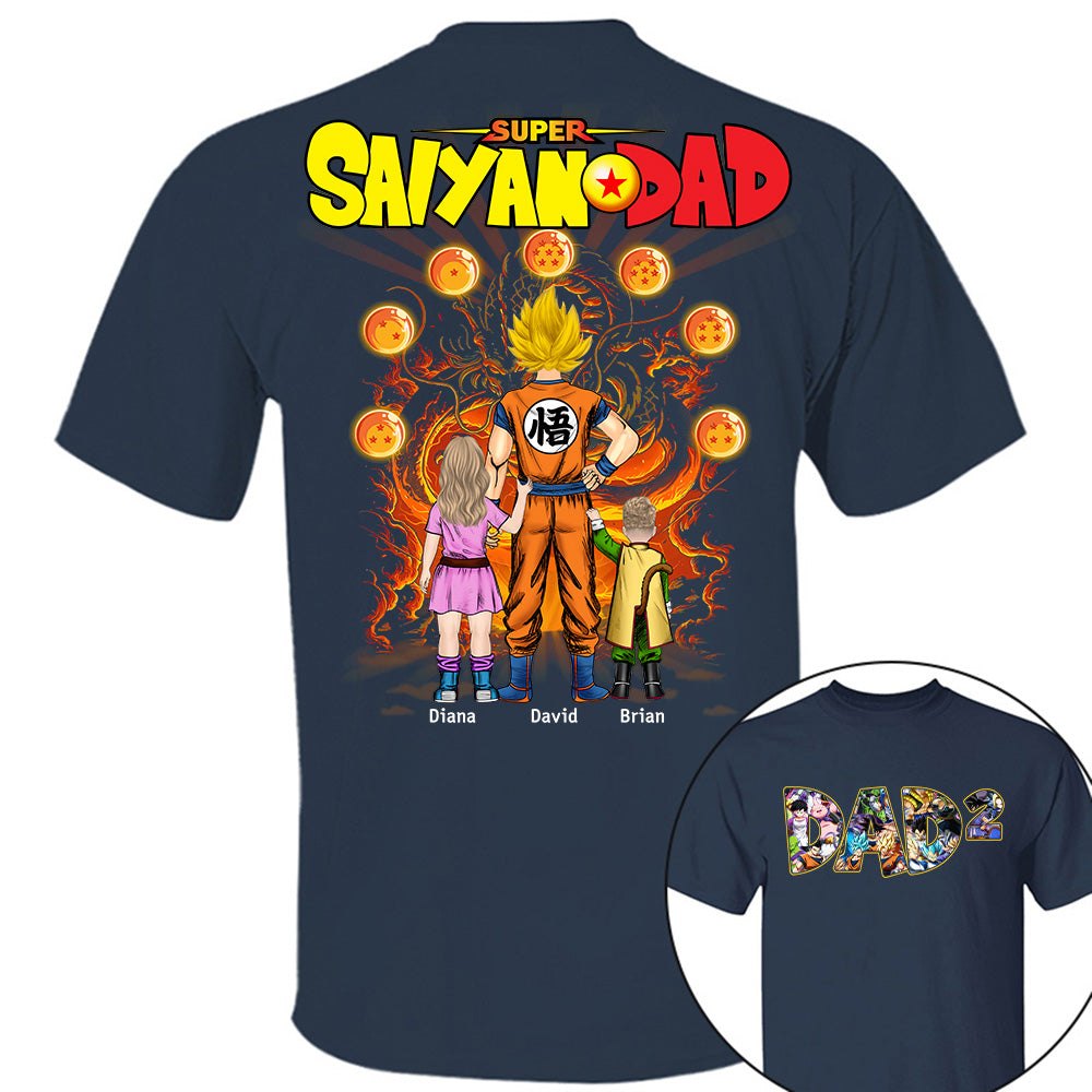 Personalized Super Saiyan Dad Shirt, Father's Day Shirt Tu24