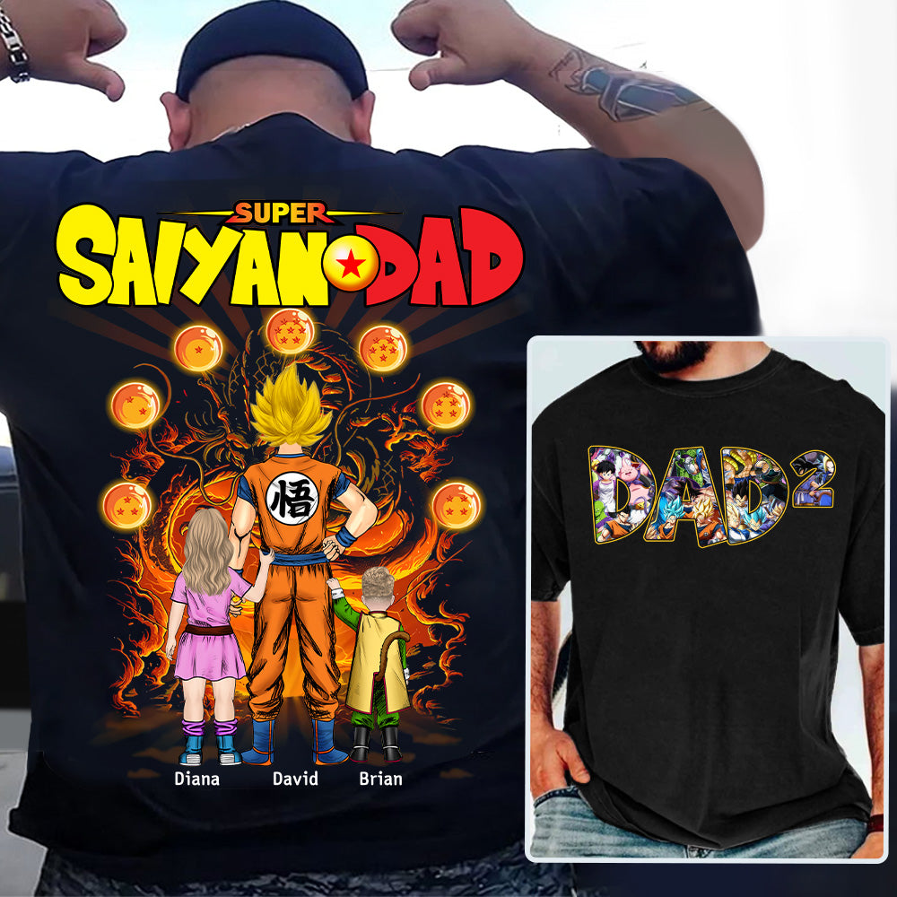 Personalized Super Saiyan Dad Shirt, Father's Day Shirt Tu24