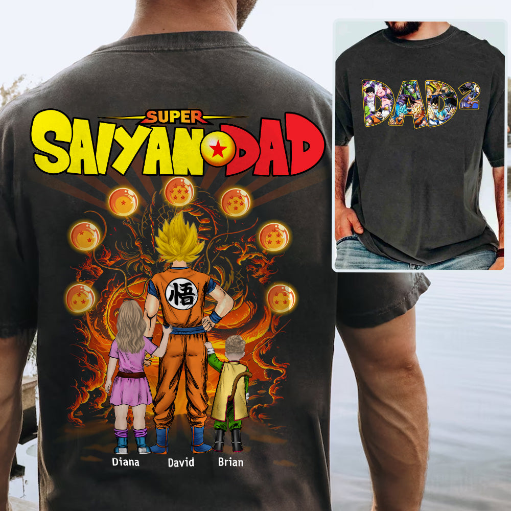 Personalized Super Saiyan Dad Shirt, Father's Day Shirt Tu24