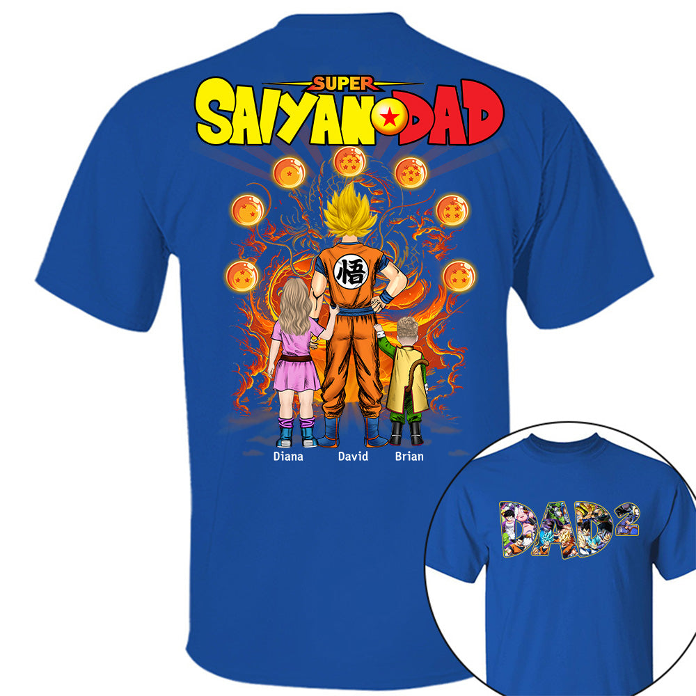 Personalized Super Saiyan Dad Shirt, Father's Day Shirt Tu24
