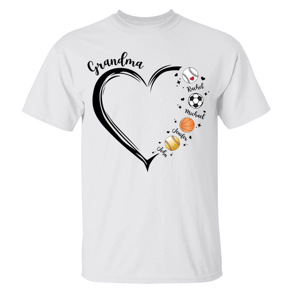 Grandma, Sport Mom Heart, Personalized Shirt, Gift For Mother's Day T1807 Hv01