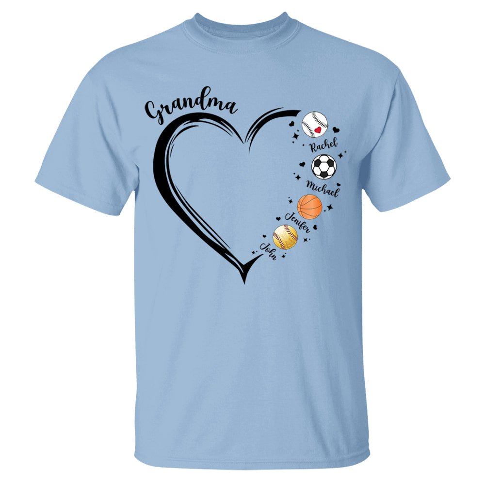 Grandma, Sport Mom Heart, Personalized Shirt, Gift For Mother's Day T1807 Hv01