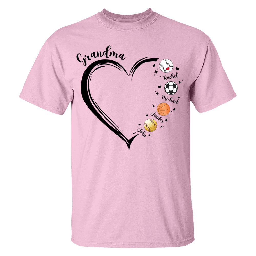 Grandma, Sport Mom Heart, Personalized Shirt, Gift For Mother's Day T1807 Hv01