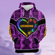 Grandma Heart And Grandkids Hands Personalized All Over Print Shirt, 3D Hoodie, Tank Top and Legging Set For Grandma Hn98
