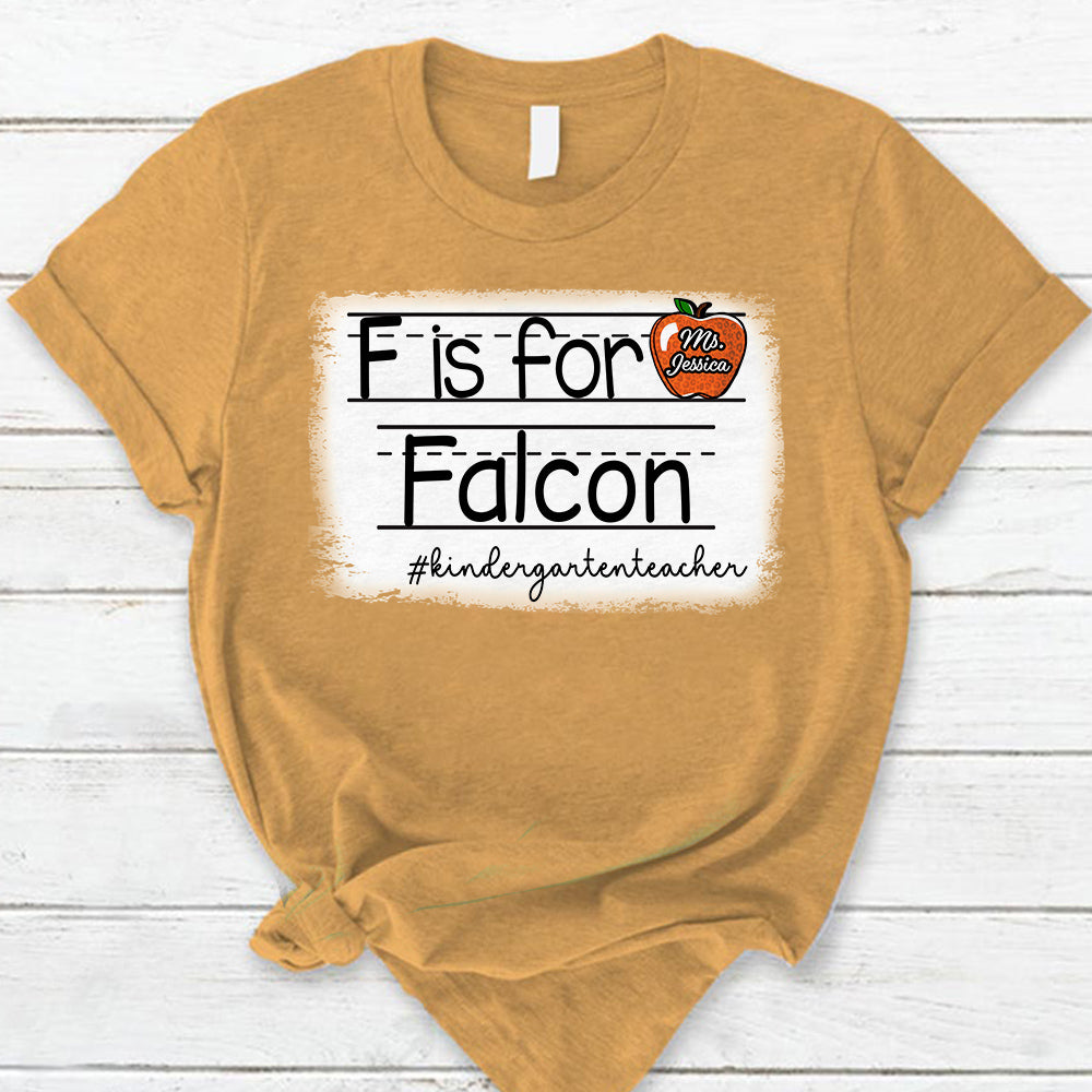 Personalized School Mascot Custom Apple Name Teacher T-Shirt Ph99