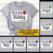 Personalized School Mascot Custom Apple Name Teacher T-Shirt Ph99