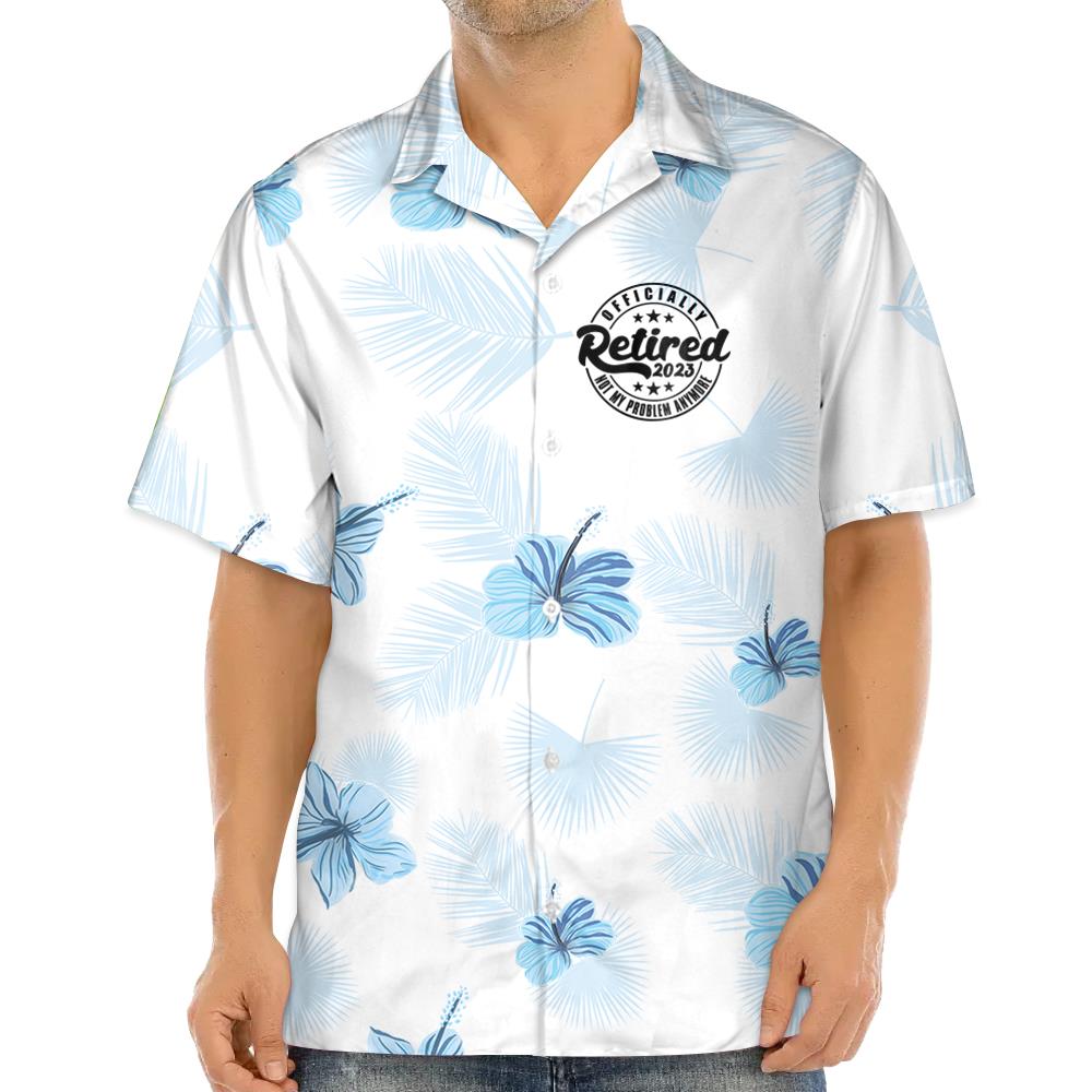 The Legend Has Officially Retired - Personalized Hibiscus Hawaiian Shirt Retirement Gift For Grandpa
