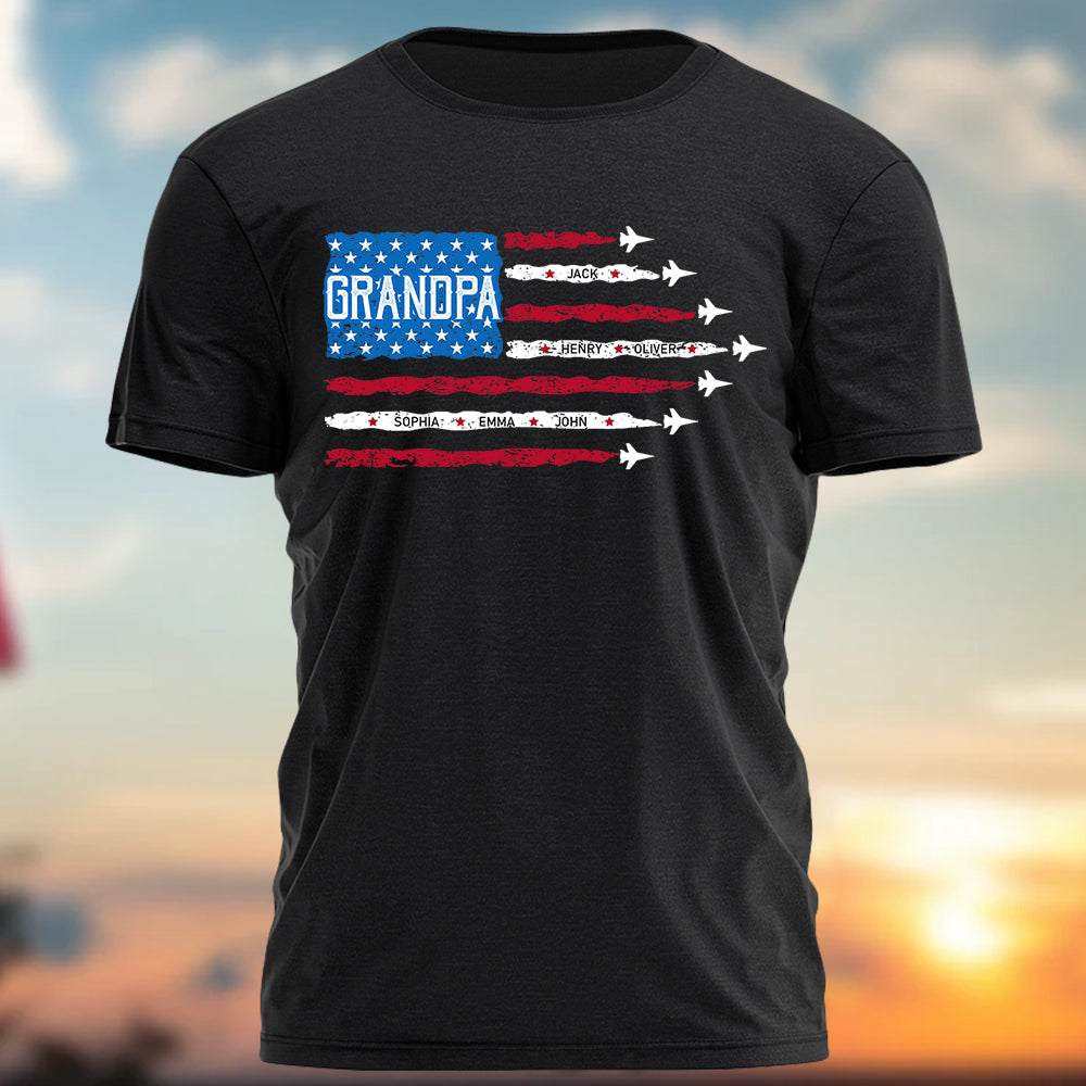 Father's Day - Custom Grandpa American Flag 4th Of July Shirt - N3005 VH01