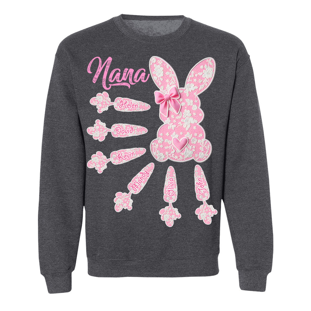 Grandma Easter Bunny Shirt - Personalized Shirt For Nana Mimi Gigi - Custom Carrots Kids NA04 Hn01