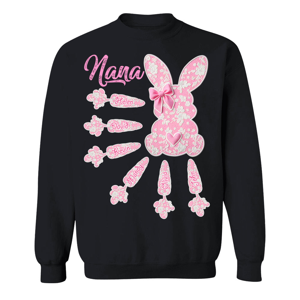 Grandma Easter Bunny Shirt - Personalized Shirt For Nana Mimi Gigi - Custom Carrots Kids NA04 Hn01