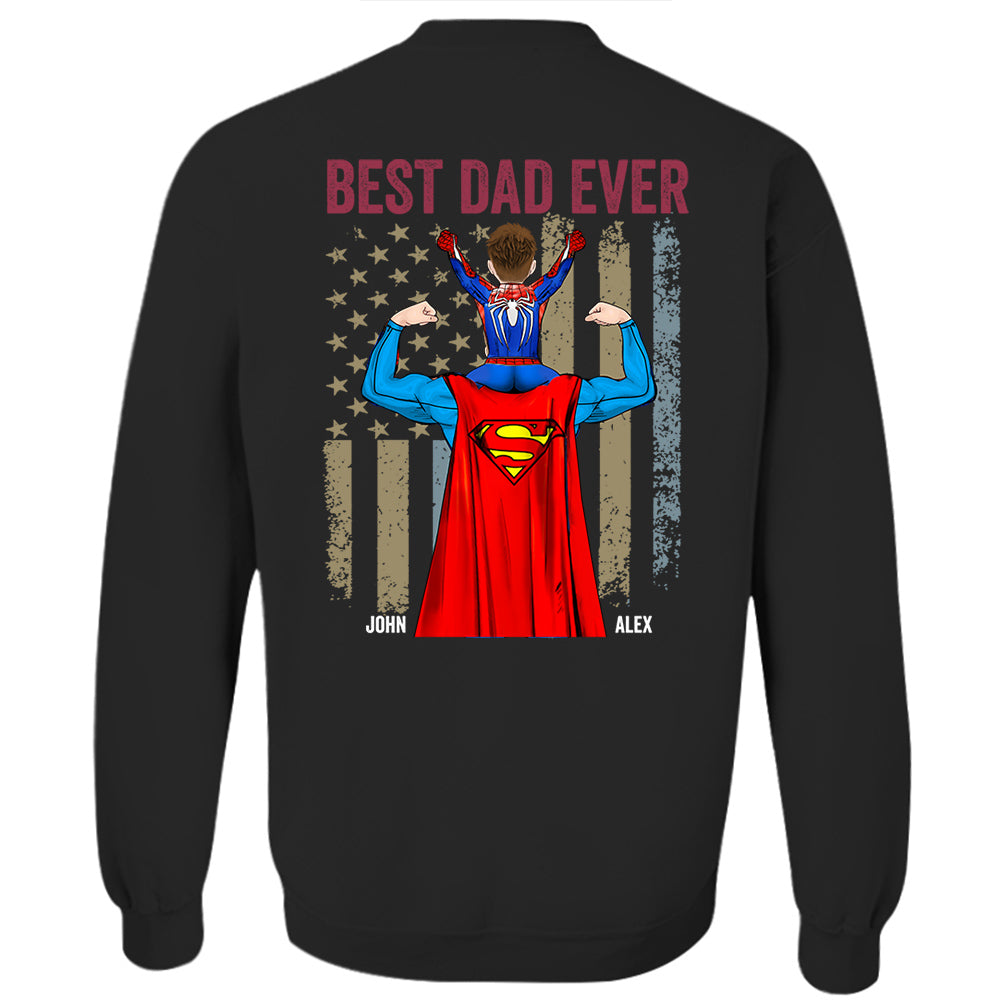 Proud As The Best Dad Ever - Personalized Back Printed Shirt Nh00
