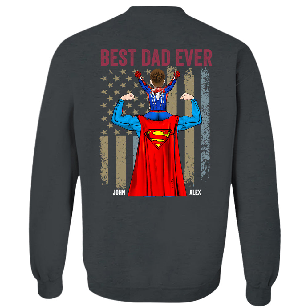 Proud As The Best Dad Ever - Personalized Back Printed Shirt Nh00