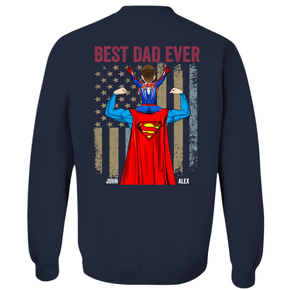 Proud As The Best Dad Ever - Personalized Back Printed Shirt Nh00