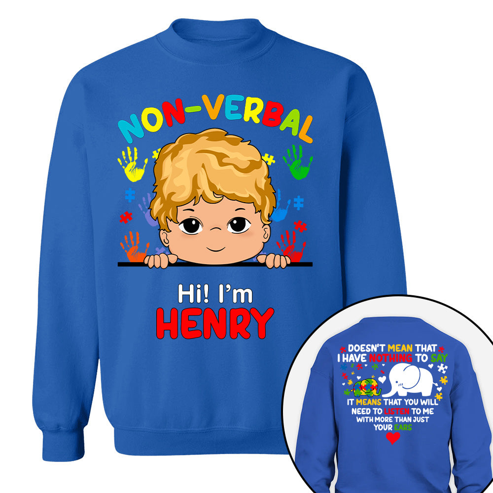 Non Verbal Children Autism - Personalized Shirts Tu20