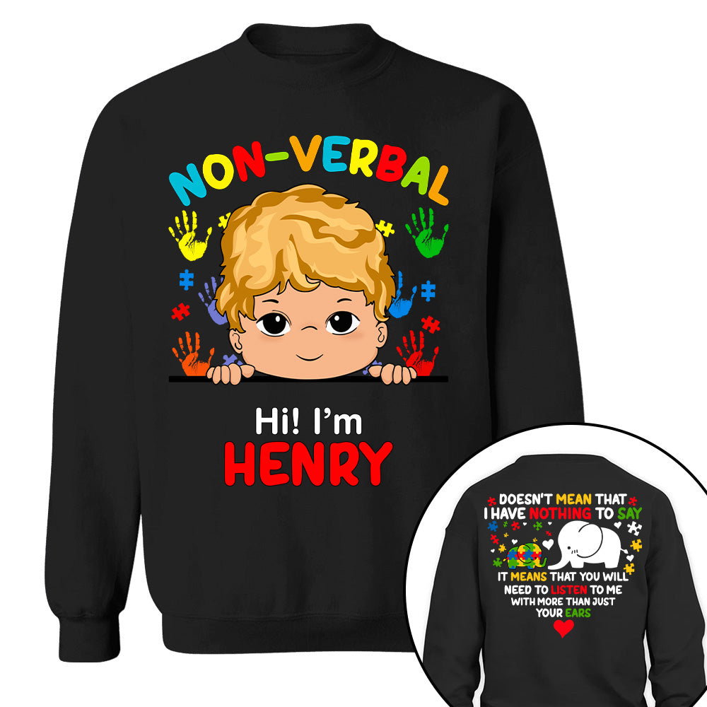 Non Verbal Children Autism - Personalized Shirts Tu20