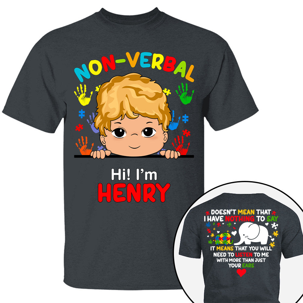 Non Verbal Children Autism - Personalized Shirts Tu20