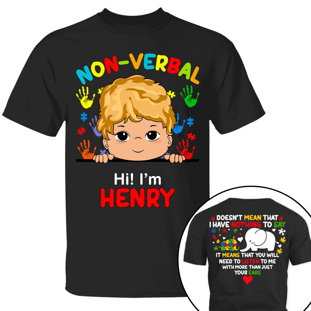 Non Verbal Children Autism - Personalized Shirts Tu20