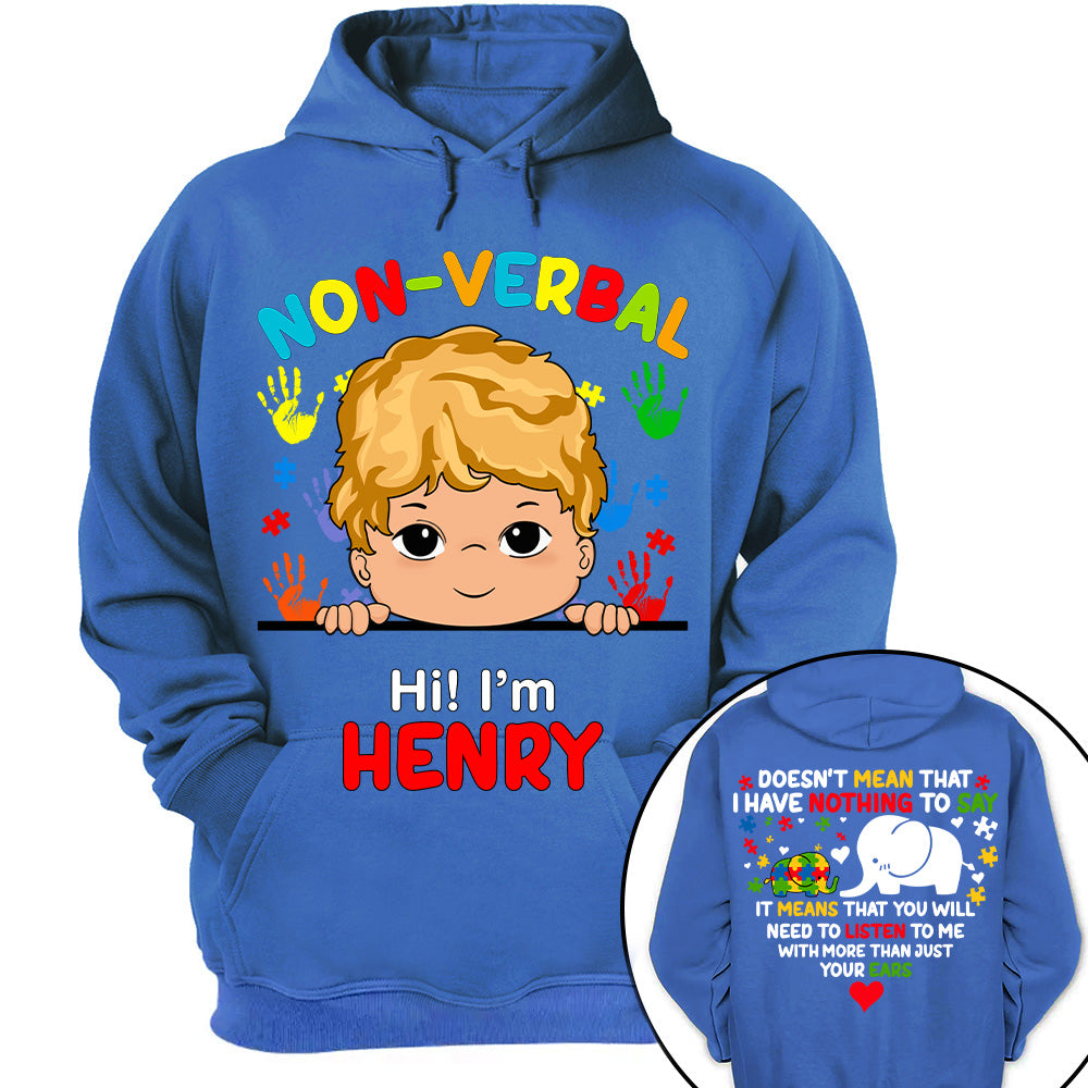 Non Verbal Children Autism - Personalized Shirts Tu20
