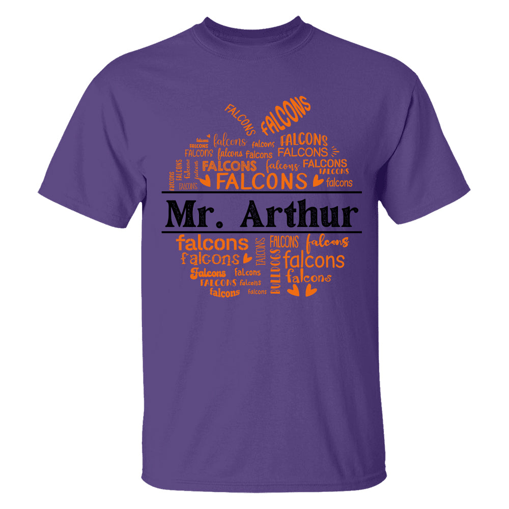 School Mascot Apple Shape Personalized Shirt Custom Gift For Teacher