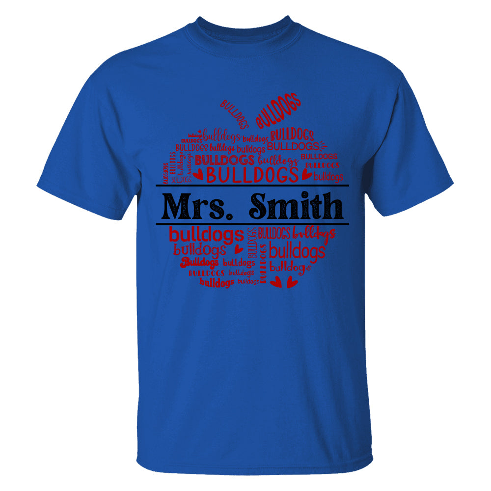 School Mascot Apple Shape Personalized Shirt Custom Gift For Teacher