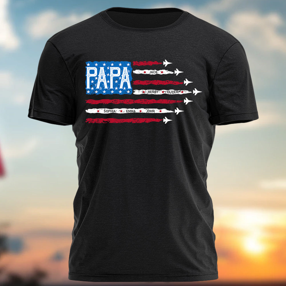 Father's Day - Custom Grandpa American Flag 4th Of July Shirt - N3005 VH01