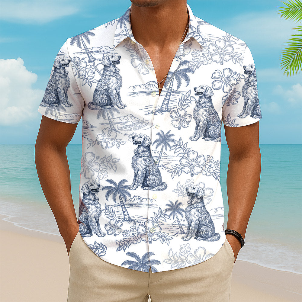 Personalized Hawaiian Shirt, Dog Lovers Toile De Jouy Style, Custom Dog Breeds T1807 Do99