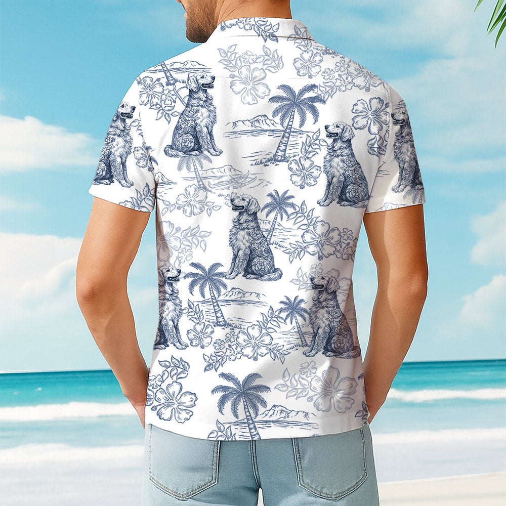 Personalized Hawaiian Shirt, Dog Lovers Toile De Jouy Style, Custom Dog Breeds T1807 Do99